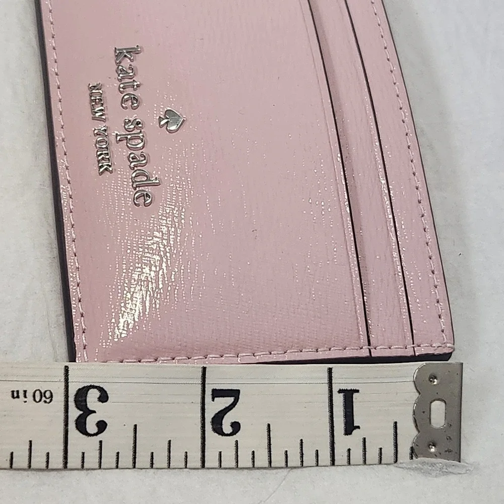 New $89 Kate Spade Madison Pink Tutu Card Holder Saffiano Leather Slim Wallet